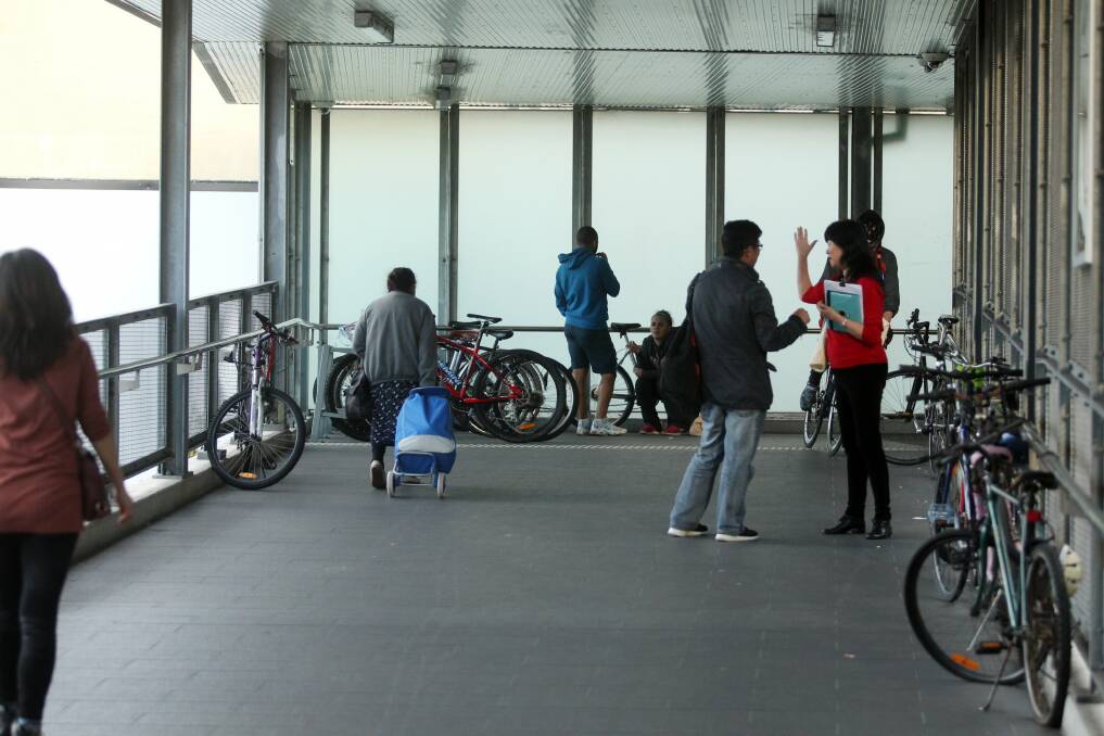 Never enough racks: the bike situation at Hurstville station... and it gets worse at different parts of the day.
