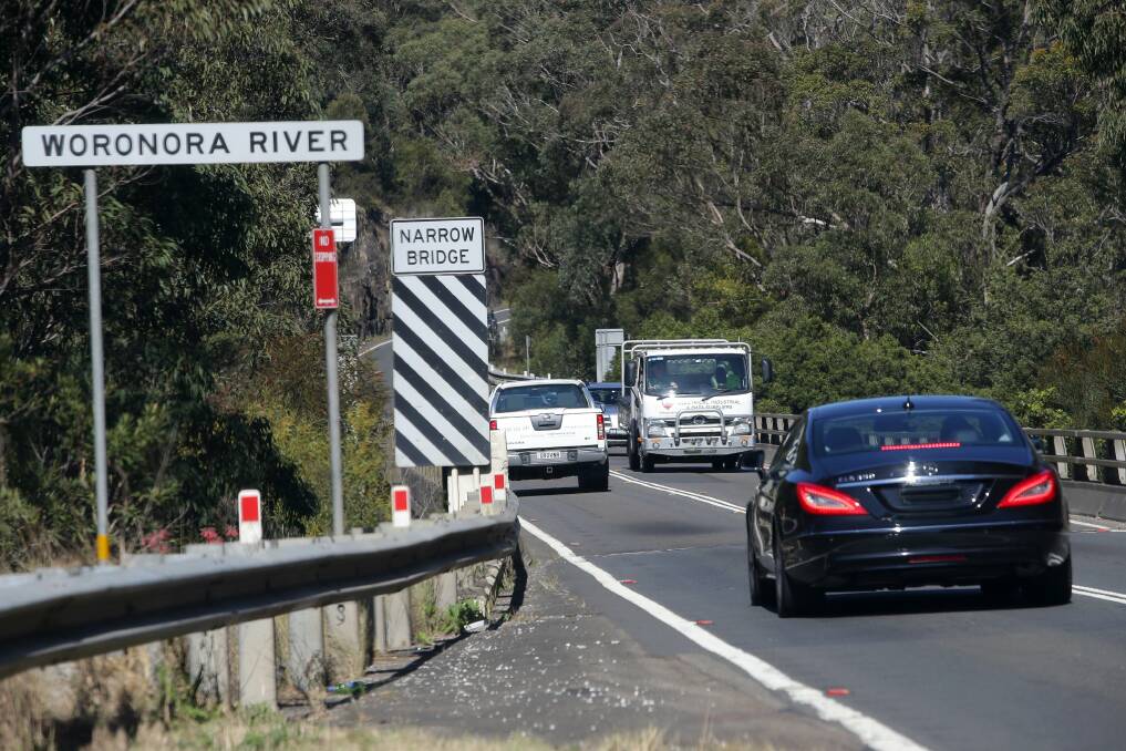 Accident site: The bridge over Woronora River on Heathcote Road at Heathcote.Picture: John Veage