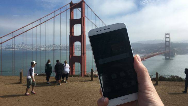 The Huawei G8 in front of the Golden Gate bridge. Photo: Ben Grubb