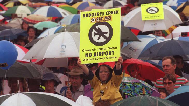 No smooth sailing: Rally against Badgerys Creek Airport Photo: Andrew Taylor