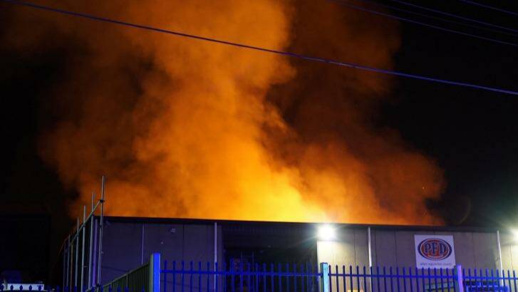 A factory fire has broken out  at Marrickville. Photo: David McMillan