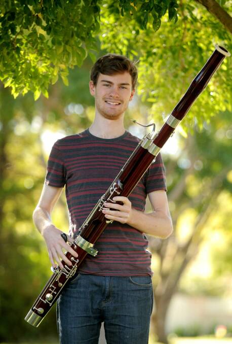 Orchestra: 21-year-old bassoon player Timothy Murray, of Beverly Hills, has been selected for the prestigious Sydney Symphony Orchestra Credit Suisse Fellowship program for 2014. Picture Chris Lane