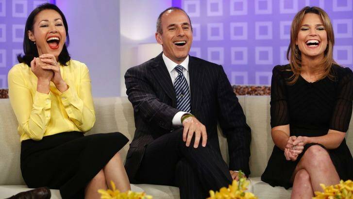Breakfast TV bloodbath: Ann Curry with Matt Lauer before she was replaced on the <i>Today Show</i> with Savannah Guthrie. Photo: NBC NewsWire
