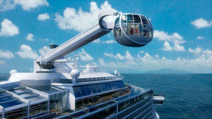 North Star, Quantum of the Seas' and Anthem of the Seas' most distinctive feature, will takes guests to new heights. Photo: Royal Caribbean