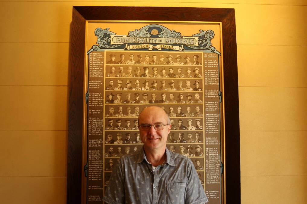 WWI: Charles Davis shown at Rockdale Town Hall  has researched the stories 30 WWI diggers from the Rockdale and Kogarah area. Picture Chris Lane