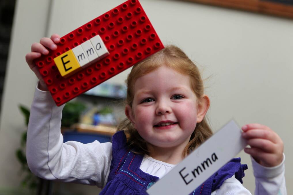 Emma Reynolds,age4, of the Point Preschool, Oyster Bay says she likes learning.Picture John Veage