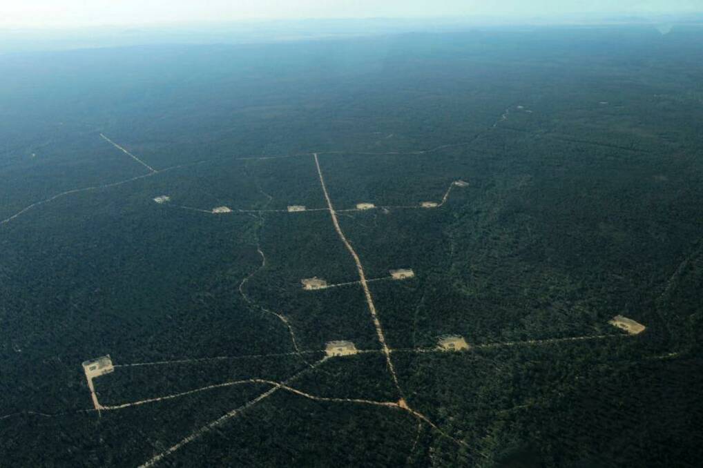 Santos's CSG storage ponds in the Pilliga State Forest. Photo: Dean Sewell