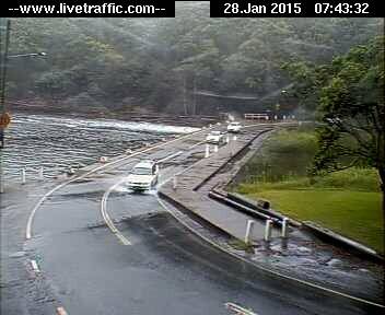 Online help: The "live traffic" view of Audley weir as rain bucketed down on Wednesday morning this week.
