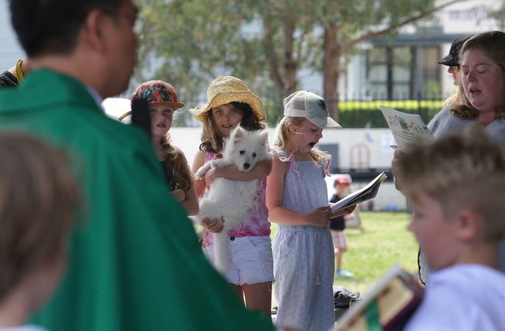 Animal kingdom: Hundreds of people brought their pets to be blessed at Our Lady of Fatima Catholic Church's St Francis of Assisi Pets Mass. Picture: John Veage