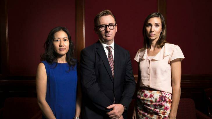 Dr Grace Wong, Professor Brian Owler and social worker Calli Goninan deal with horrific cases of child abuse at the Children's Hospital Westmead.  Photo: Janie Barrett