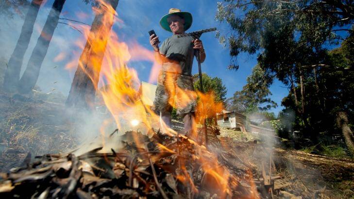 Ray Shepherd of Blackwood gets his place ready ahead of the upcoming fire season. Photo: Jason South