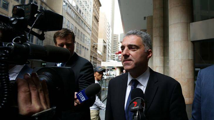 Paul Nicolaou leaves the ICAC hearings in April.  Photo: Rob Homer