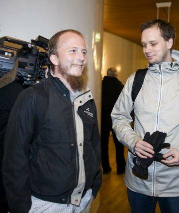 Pirate Bay founders Gottfrid Svartholm Warg, left, and Peter Sunde, right. Photo: Bertil Ericson