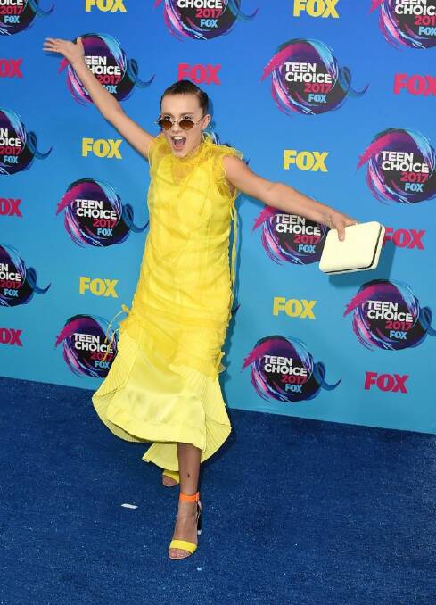 Millie Bobby Brown arrives at the Teen Choice Awards at the Galen Center on Sunday, Aug. 13, 2017, in Los Angeles. (Photo by Jordan Strauss/Invision/AP)