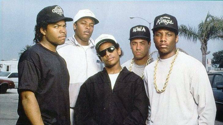 American hip-hop artists NWA, the subject of teh band biopic <i>Straight Outta Compton</i>.  Photo: Publicity