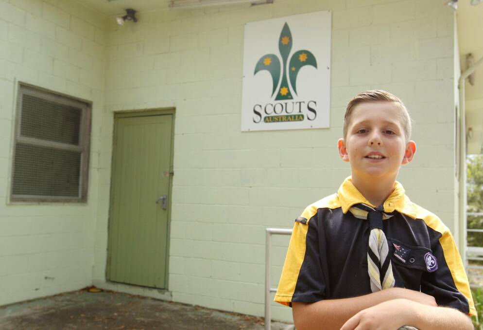 More people needed: Cub Cameron Henderson, 10, is facing is facing a bleak future in the Scouts movement. Picture: Chris Lane