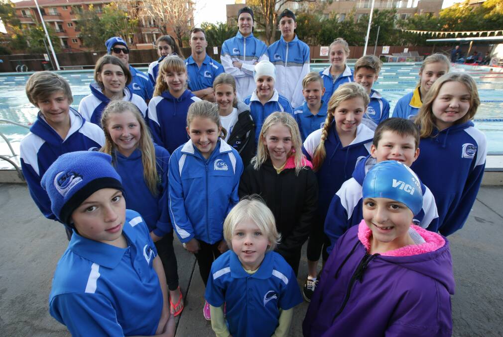 Talent pool: Cronulla Swim Club members at Caringbah Leisure Centre. Picture: John Veage