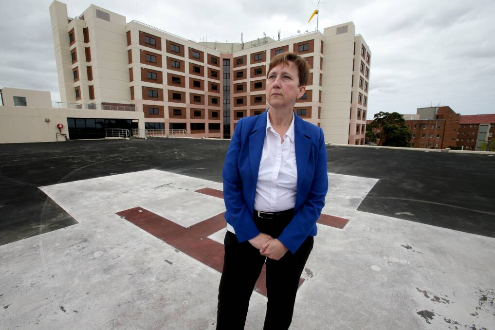 High above the rest: Dr Mary Langcake at the St George Hospital helipad. Picture: Jane Dyson.