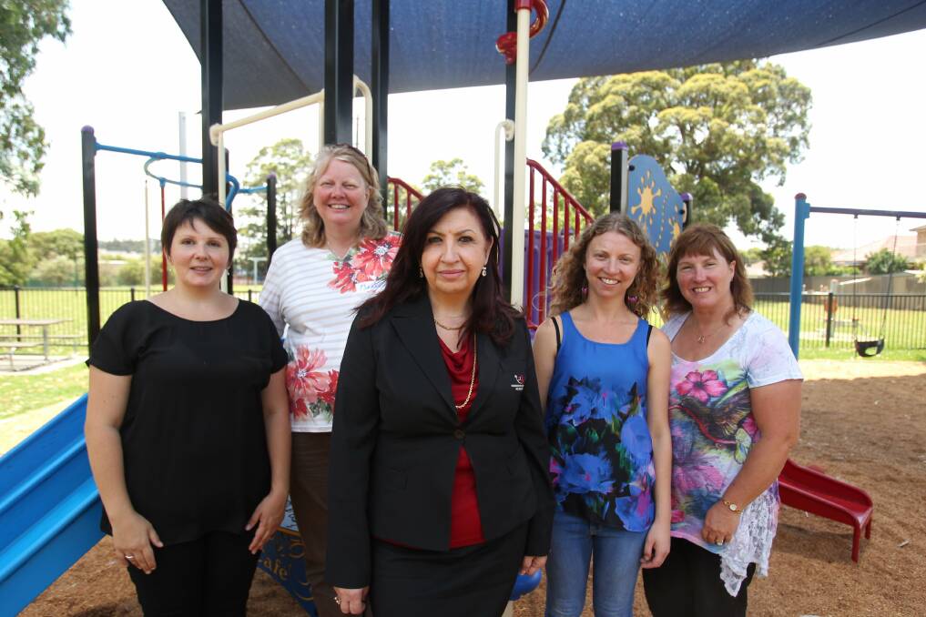 Dealing with postnatal fear: When life becomes too much there is help at Kingsgrove Community Centre. Here are Hana Begovic (from left), Beate Zahner, Anne Farrah-Hill, Kate Baker and Julie Skribins.Picture: Chris Lane