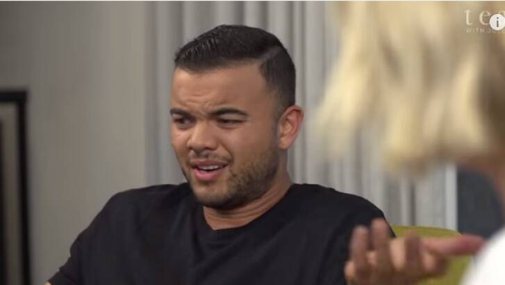 Guy Sebastian is unimpressed with his wife's questioning. Photo: Youtube