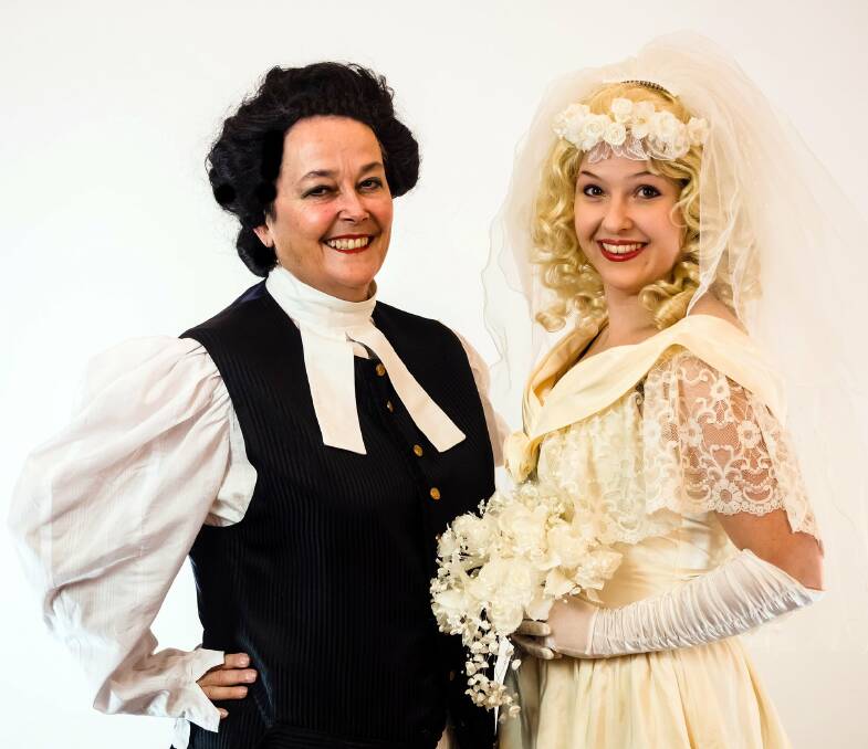 One of two roles: Megan Chalmers (left) in Trial by Jury with jilted bride Angelina (Samanta Lestavel).