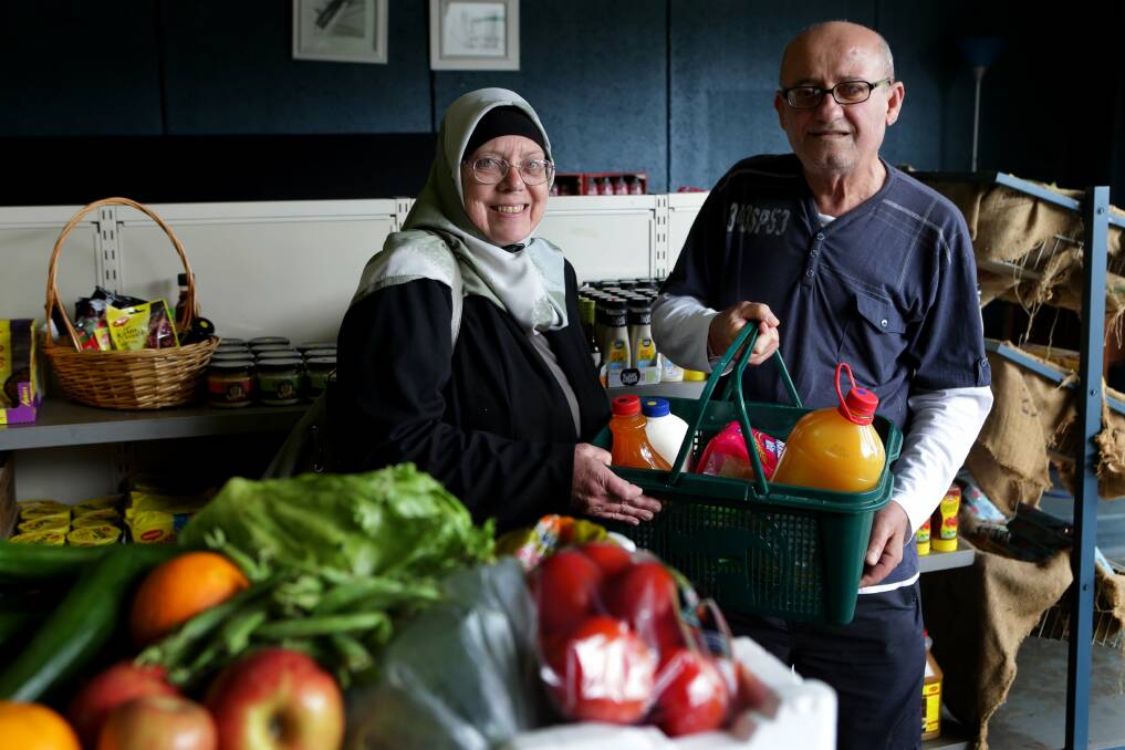 Thankful: Brenda and Hani Tawbe are two residents who benefit from Arncliffe's Community FoodCare program. Picture: Jane Dyson