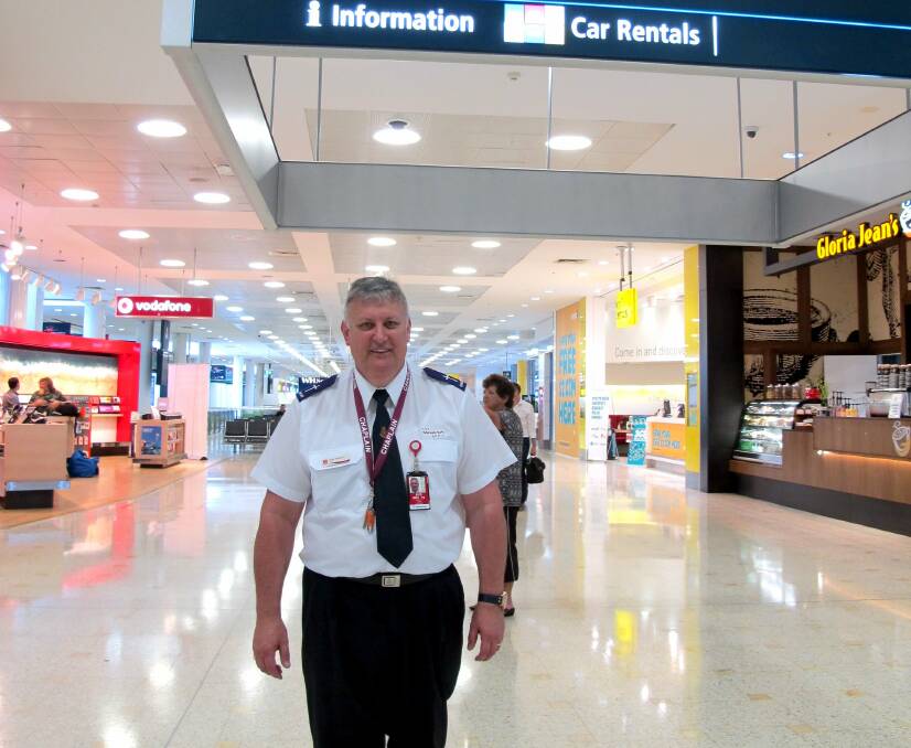 Flying high: Major Keith Hampton has been named the new chaplaincy co-ordinator at Sydney Airport.