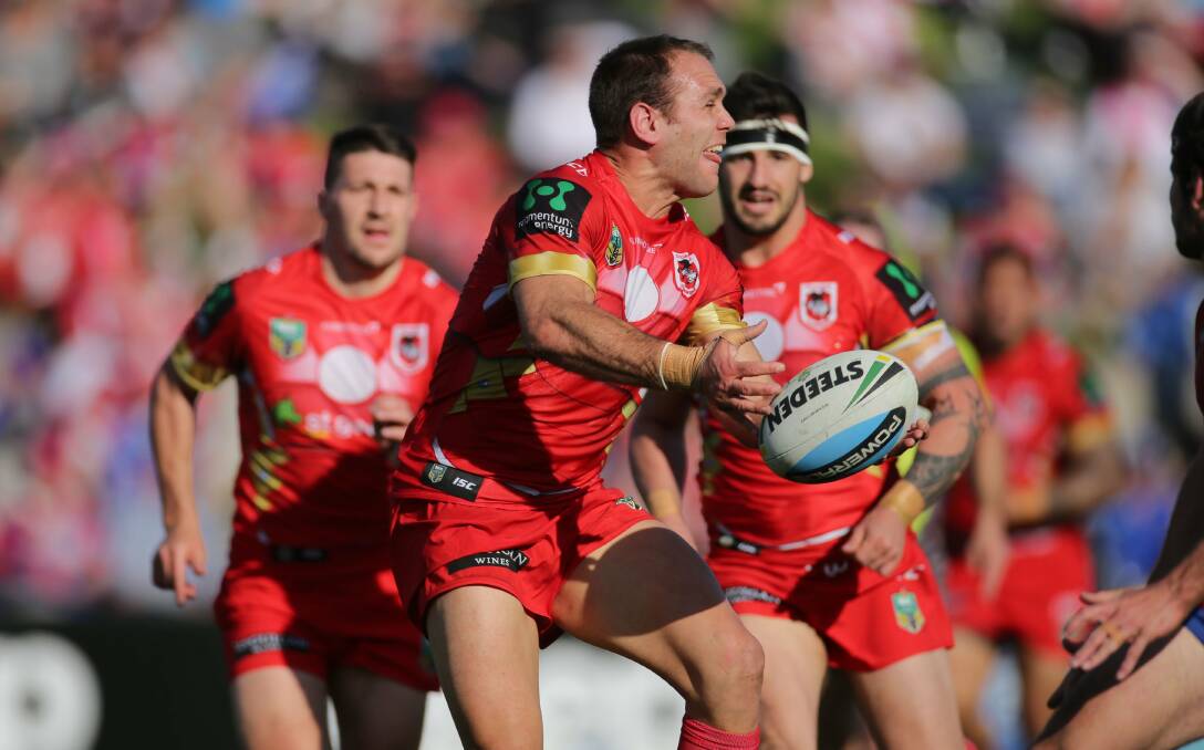 Big game: Dragons winger Jason Nightingale said the side were focused on playing well against the Wests Tigers. Picture: Chris Lane