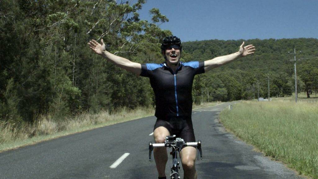On the road: John Bishop recreated a cycling trip he did 22 years earlier.
