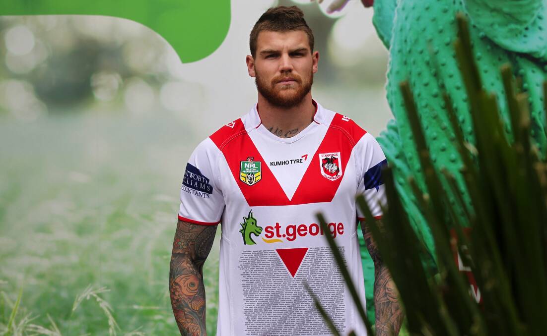 Ready for the clash with the Titans: Dragons centre Josh Dugan. Picture: John Veage