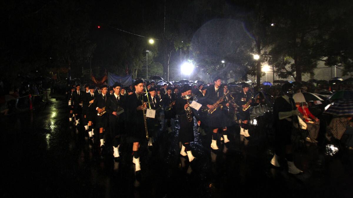 The march to the Anzac Day dawn service held by Miranda RSL at the Anzac memorial.Picture Chris Lane