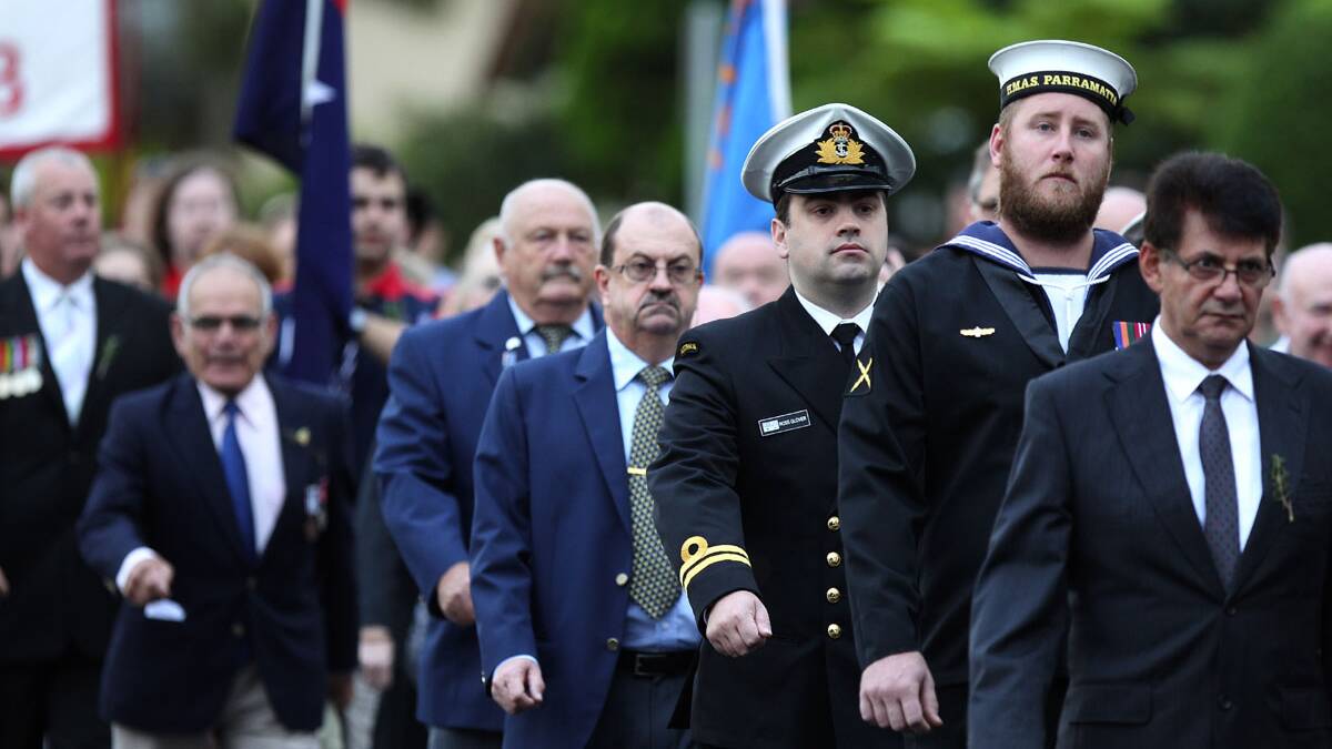 Kogarah RSL Anzac day march and service at the memorial in Kogarah park. Picture John Veage