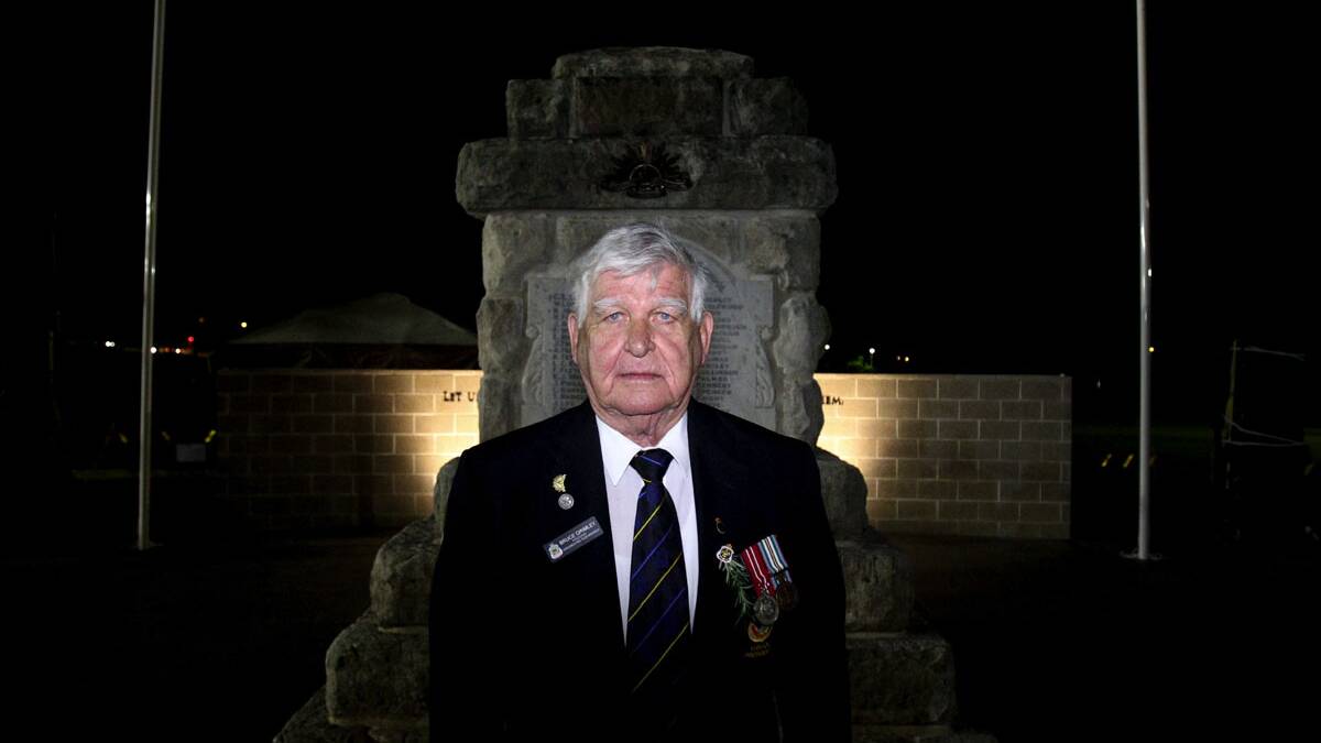 Miranda sub branch president Bruce Grimley at the Anzac memorial.Picture Chris Lane