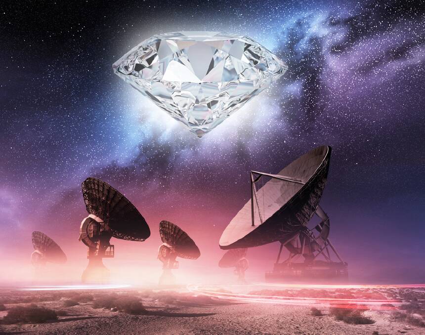 An artistic impression of how a diamond star would look if you came across it in outer space. Picture: pixgood.com
