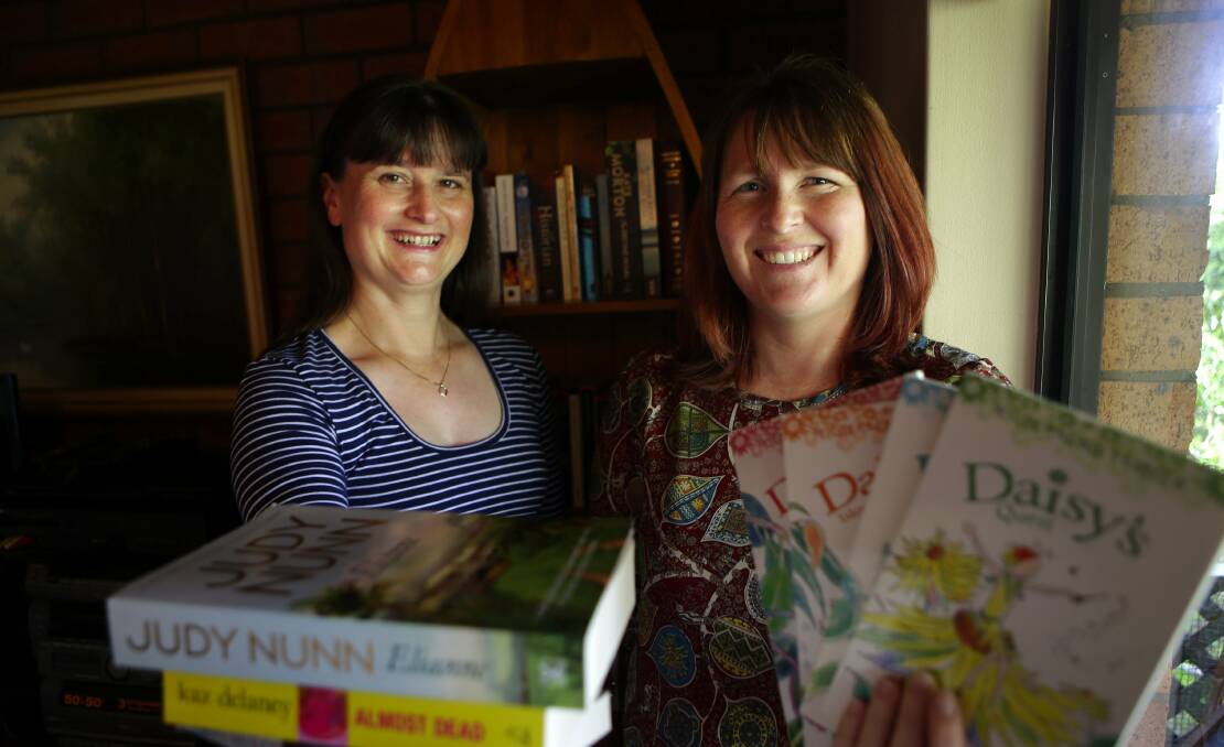 The write way: Julianne Miles-Brown (left) and Jodie Wells-Slowgrove are going to the writers festival.  Picture: John Veage

