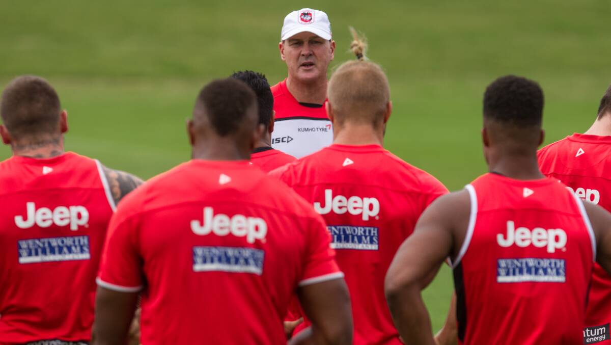 Ready to rock: Dragons coach Paul McGregor at a training session with the team. Picture: Christopher Chan

