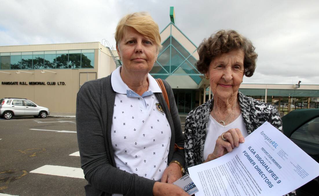 Friendly club: Robyn Howe (left) and Jean Easton with the notice detailing the problems. Picture: Jane Dyson

