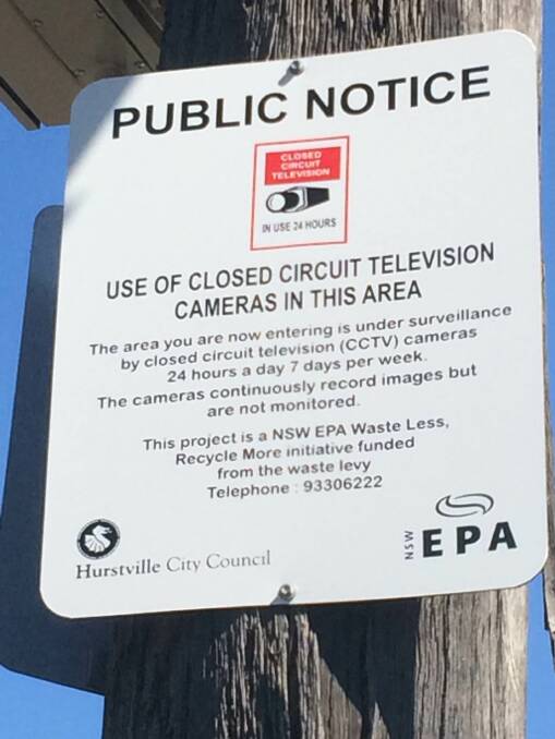 Sign of the times: The signs alerting people about closed circuit television in Beverly Hills. Picture: Supplied
