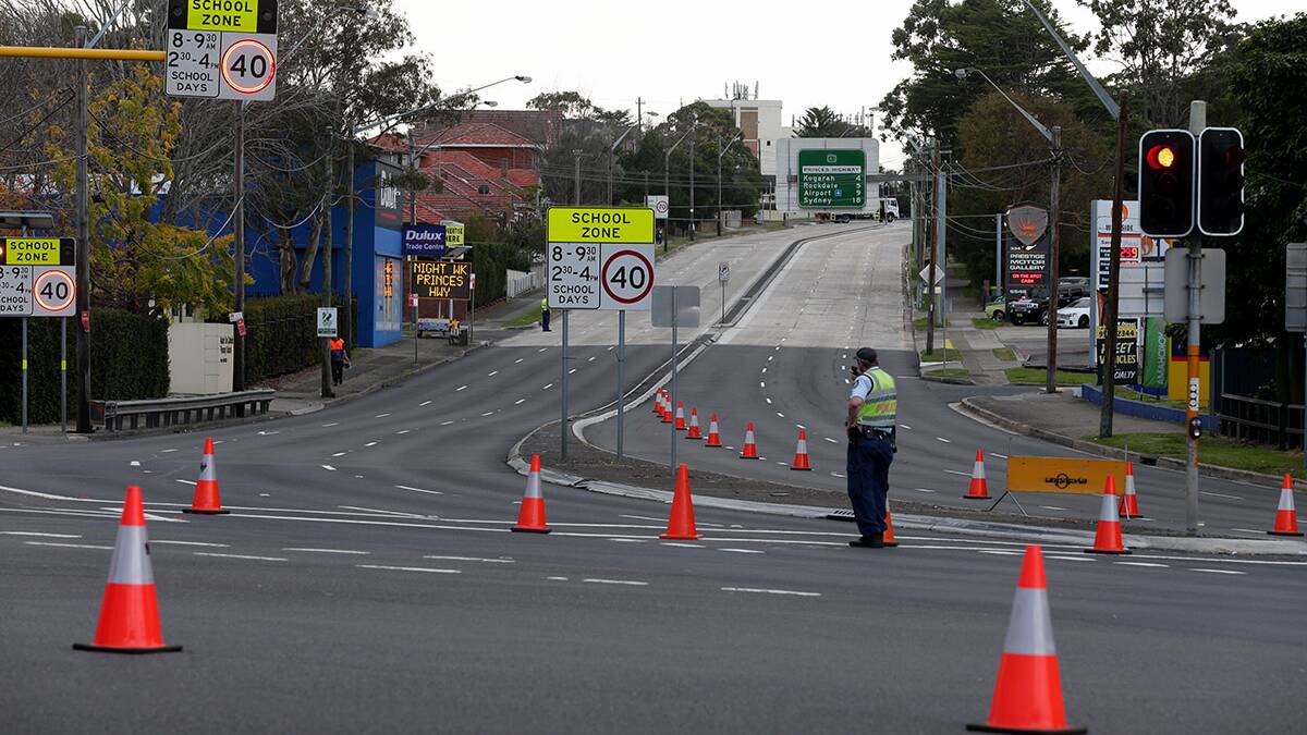 Diversions are in place at the Princes Highway, Blakehurst after an earlier accident. Traffic on King Georges Road northbound is starting to get heavier in the afternoon peak conditions. Picture: Jane Dyson
