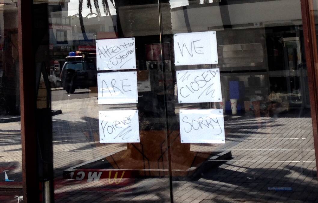 ''We are closed forever'': Picture: Supplied
