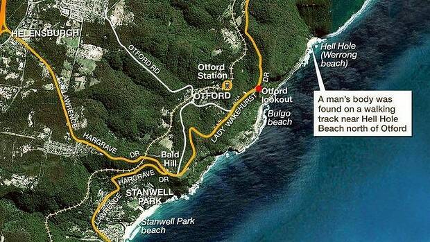 The location where a man's body was found. Photo: Illawarra Mercury.
