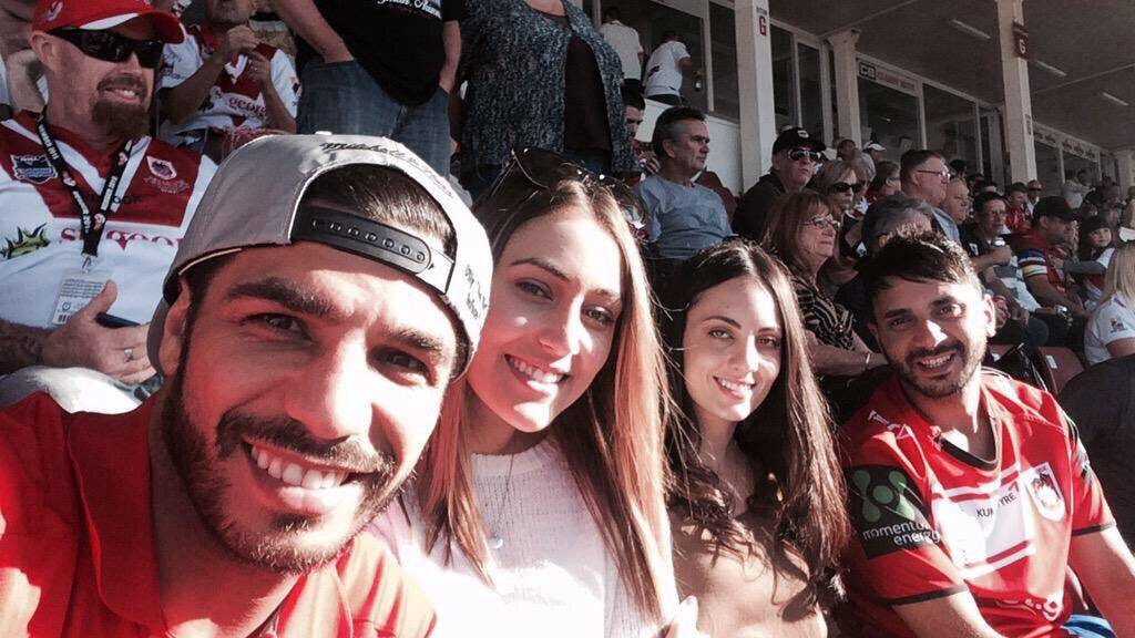 Big fan: Billy Dib and friends were there to cheer the Dragons on. Picture: Billy Dib Twitter
