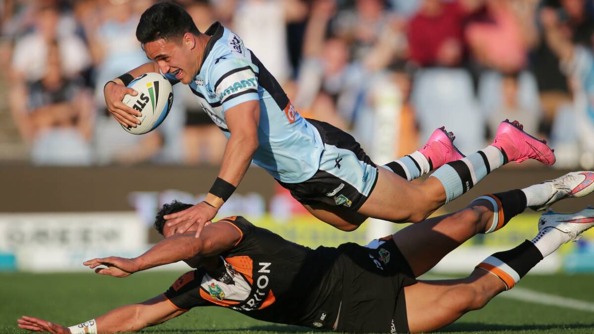 Super Val: Young Cronulla winger Valentine Holmes will line up for the Sharks in their pre-season trial matches in February. Picture: Chris Lane.
