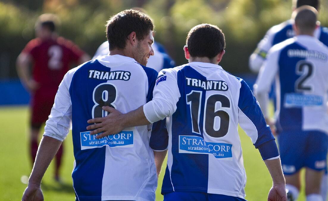 The Triantis brothers Chris (left) and Peter. Photo: Football NSW.
