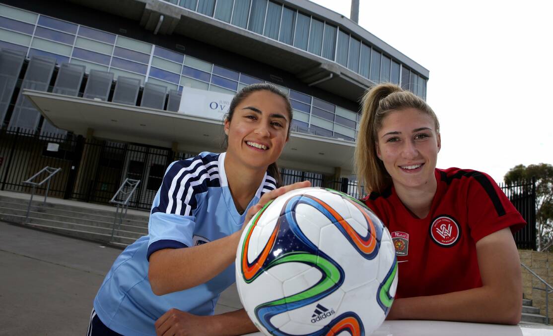 Local derby: Sydney FC captain Teresa Polias and Western Sydney Wanderers’ Demi Koulizakis are pictured at Jubilee Oval, Kogarah but will now be playing at Edensor Park.  Picture: John Veage
