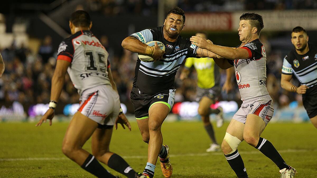Backing up: Cronulla fans will hope Andrew Fifita comes through Origin I unscathed to line up for the Sharks on Sunday. Picture: Chris Lane.
