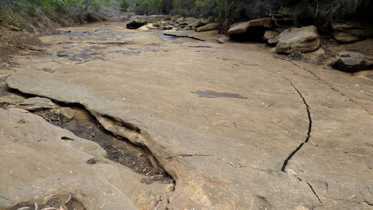 Campaign continues: Cracks in the Waratah rivulet. Picture: Peter Turner

