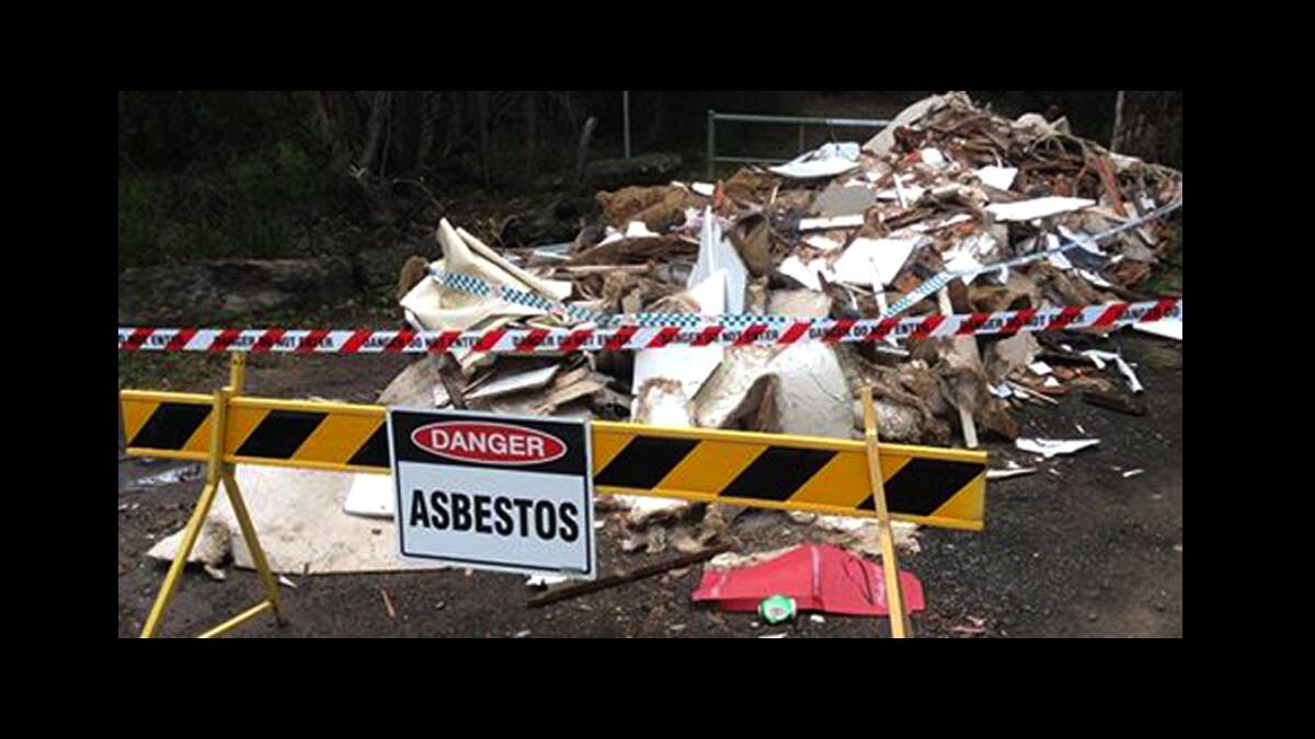 The dumped asbestos on a trail off Sir Bertram Stevens Drive. Picture: supplied
