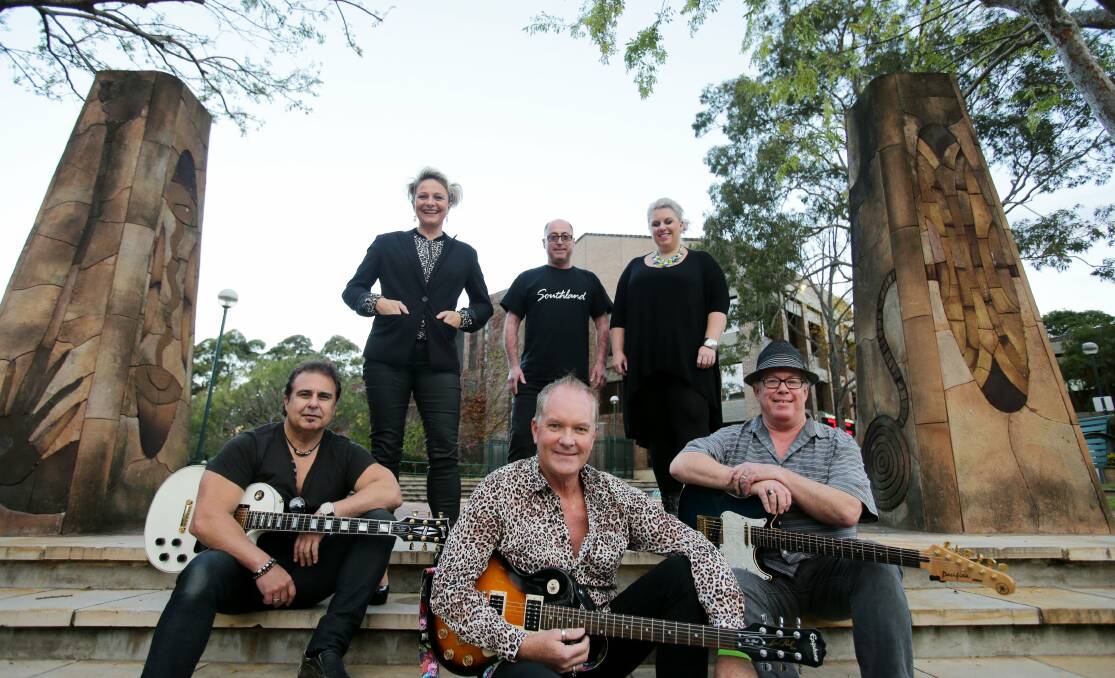 Musicians with a cause: Glenn Murray surrounded by his musical mates ready for tonight's show. Picture: Chris Lane
