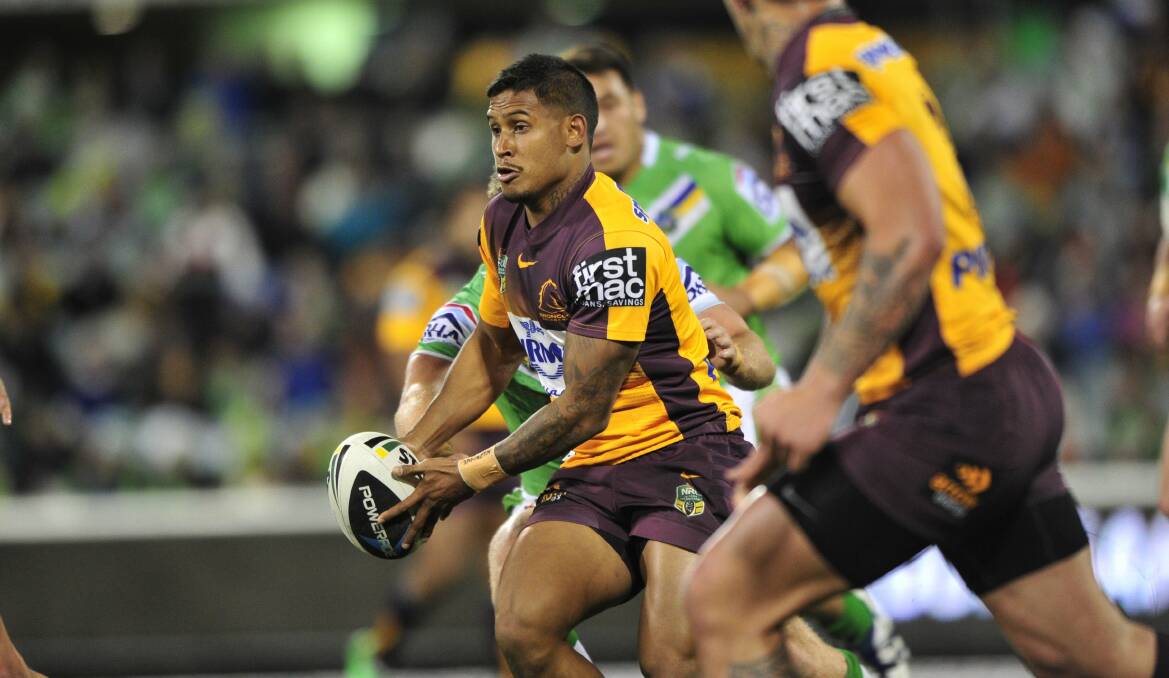 Shark-bound: Ben Barba in action for the Broncos in 2014. Picture: Melissa Adams, Canberra Times

